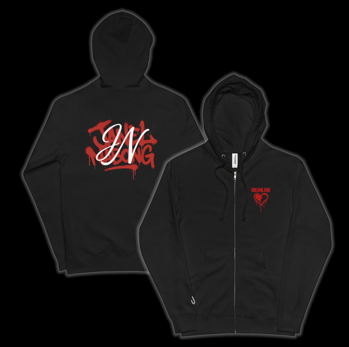 Bleeding Heart Graffiti Zip-Up Hoodie – Janel Nabong